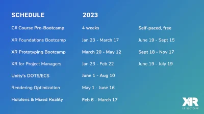 The XR Bootcamp Course Curriculum