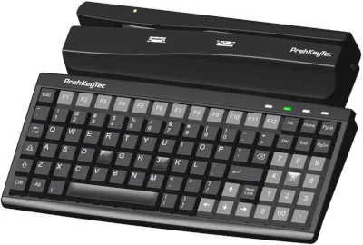 Space Saving Check-in Keyboard with OCR Reader and MSR // PREHKEYTEC GERMANY