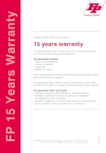 15 Years Warranty // Franken Plastik GmbH 