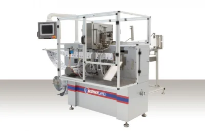 HFFS machine for alcohol swabs/ wet wipes packaging in sachets S110KM // Peter Binder GmbH
