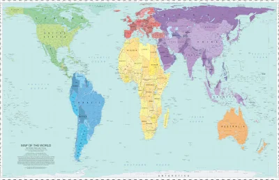 World Map in Peters Projection // Huber Kartographie GmbH