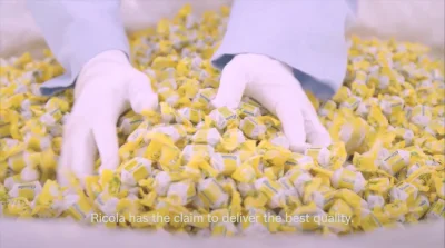 Hard candy production line at company Ricola (Swiss) // Hansella GmbH