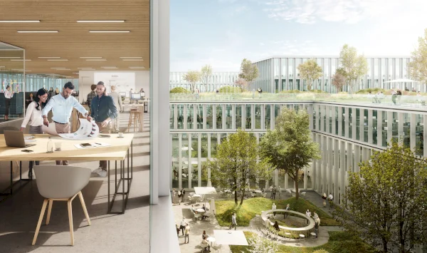 Square 1 Officecampus, atrium // Eller + Eller Architekten GmbH