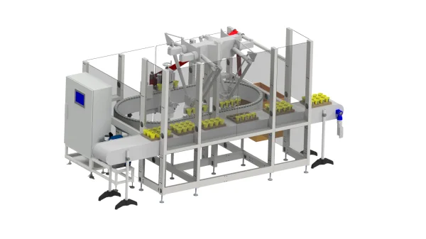 Machine for processing out of the tray