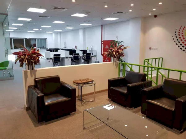 Workspace in the first floor of Almani Lighting branch in Dubai.