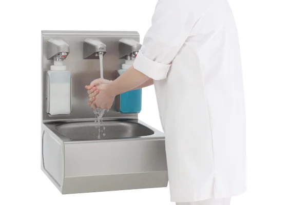 Touchless Hand cleaning process with the Cleaning basin type 20550 Touchless
