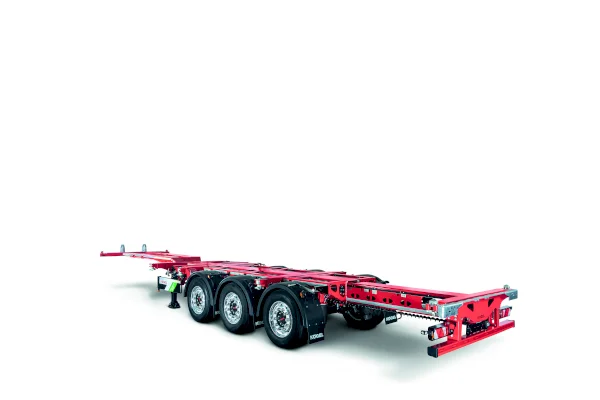 Kögel Port 45 Triplex: a lightweight semitrailer container chassis with a central extension. // Kögel Trailer GmbH