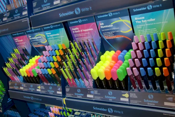 Schneiders shop-in-shop displays offer the perfect presentation for Schneider pens.

