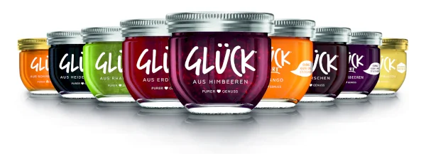 Our brand GLÜCK- Fruit spread and honey assortment