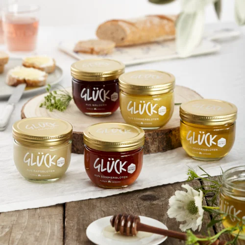 GLÜCK brand honey line