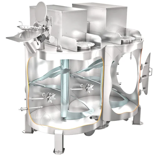 Ideal mixing qualities and excellent particle protection in the amixon® twin-shaft mixer // amixon GmbH