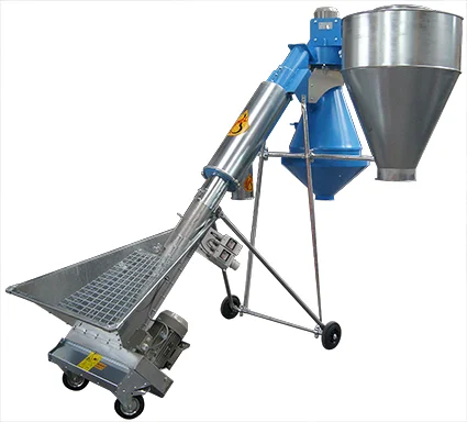HIMEL mobile precleaner unloading station with a cyclone. Capacity of up to 25 to/h  // HIMEL Maschinen GmbH & Co. KG