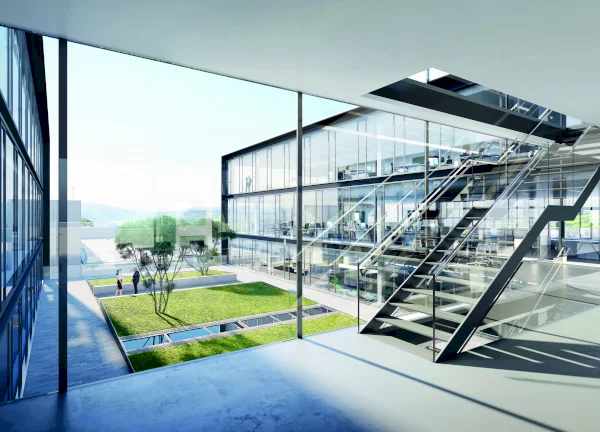 Innovation centre at the WIKA head office site in Klingenberg, 2021.