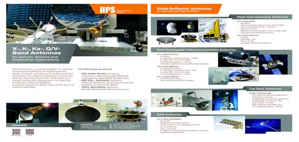 HPS: X-, K-, Ka-, Q/V-Band Antennas for Satcom, Science and
Exploration Applications // HPS GmbH