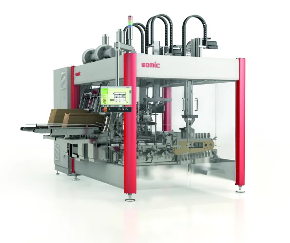 TrayCover Packer SOMIC 424 TD for multi-component packaging // SOMIC Verpackungsmaschinen GmbH & Co. KG