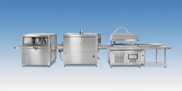 Automatic packing line: conveyor belt machine plus automatic dip tank and drying system by air