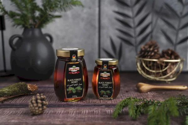 500g+250g Black Forest Honey in glass jar // Buram GmbH